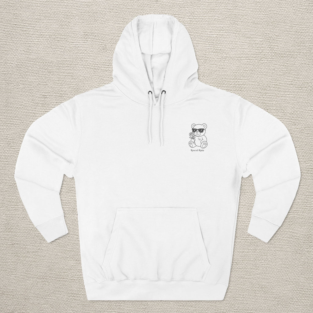 Crimson Bloom' Bear Graphic Fleece Hoodie