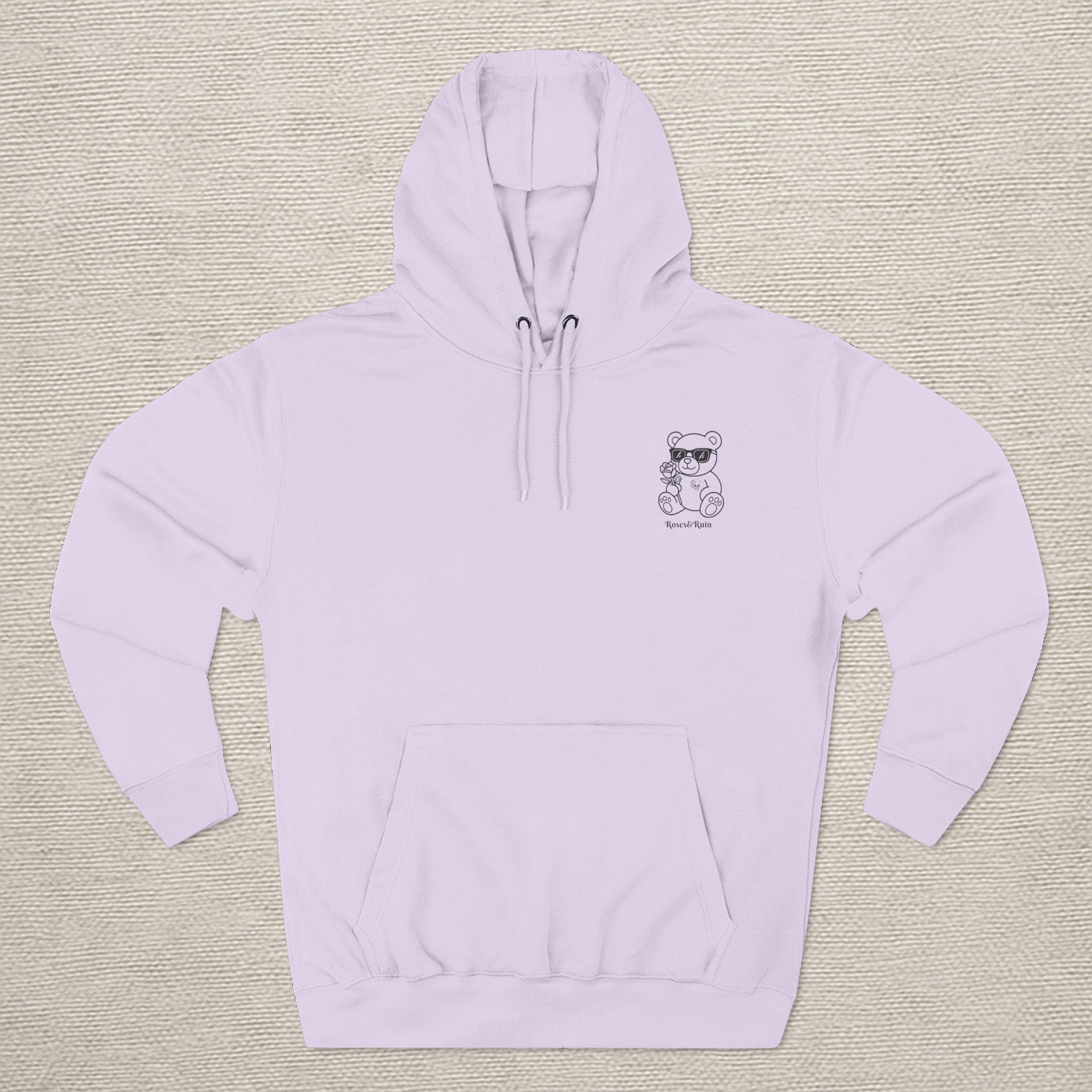 Crimson Bloom' Bear Graphic Fleece Hoodie