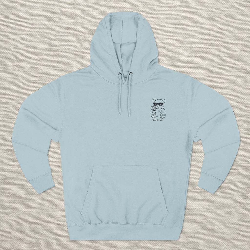 Crimson Bloom' Bear Graphic Fleece Hoodie