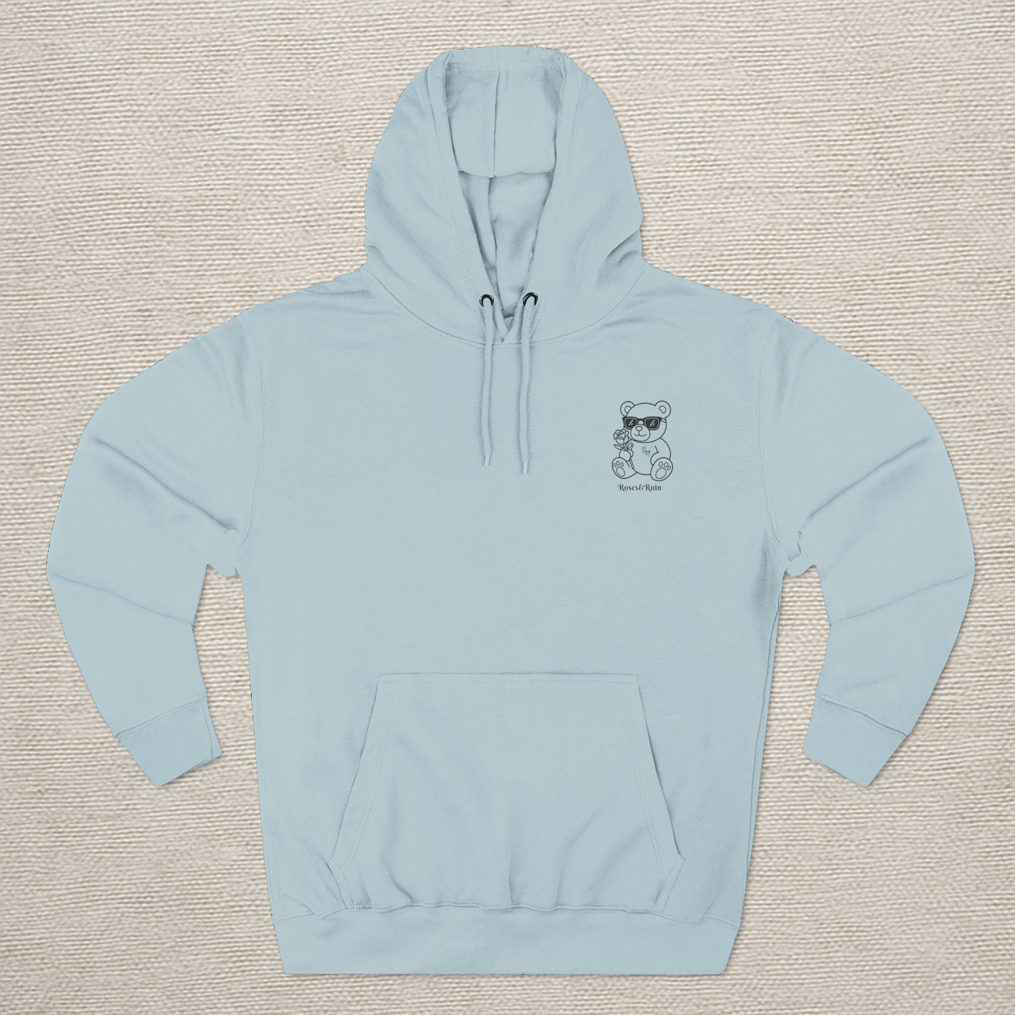 Crimson Bloom' Bear Graphic Fleece Hoodie