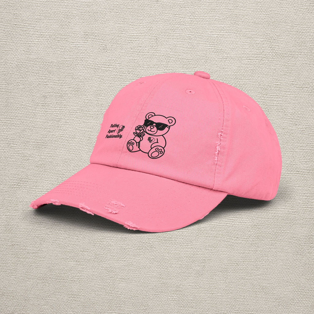Distressed Teddy Bear Cap — 'Falling Apart Fashionable' Vintage Dad Hat