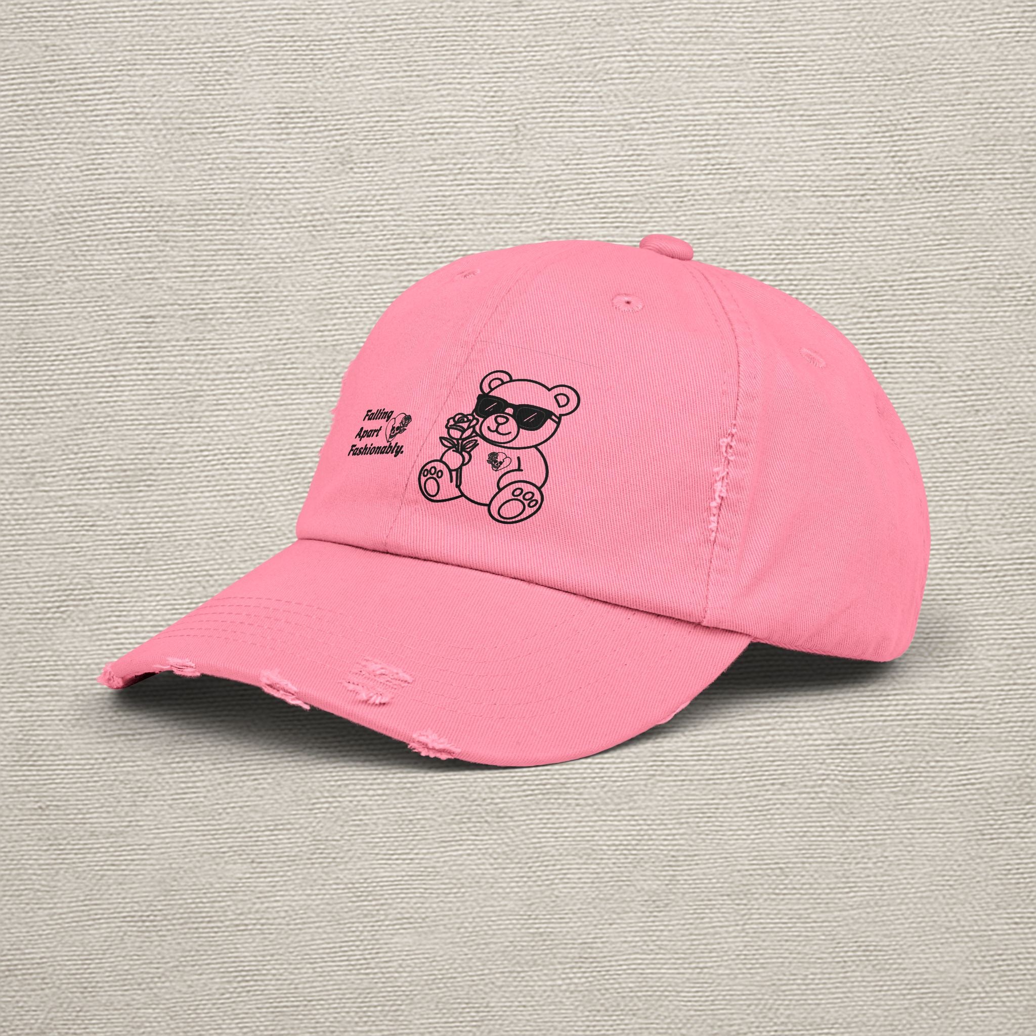 Distressed Teddy Bear Cap — 'Falling Apart Fashionable' Vintage Dad Hat