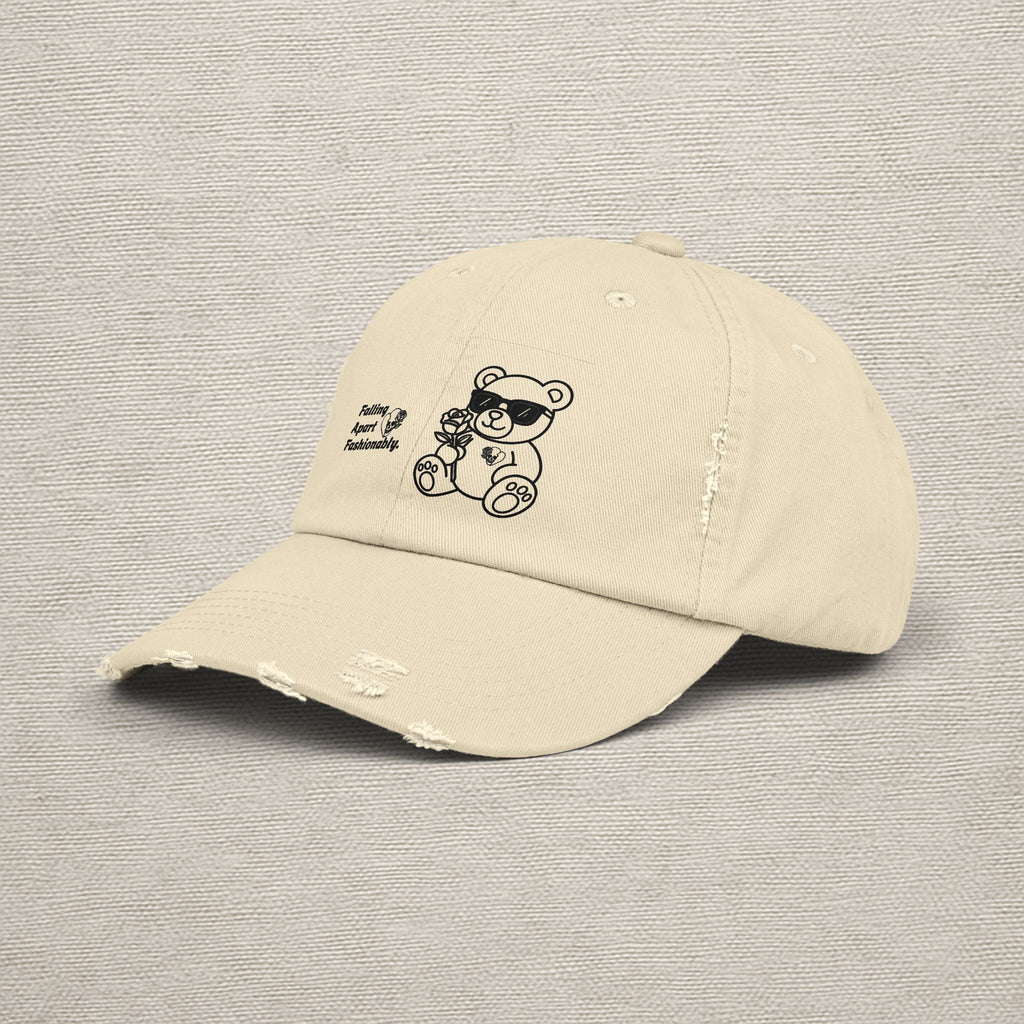 Distressed Teddy Bear Cap — 'Falling Apart Fashionable' Vintage Dad Hat