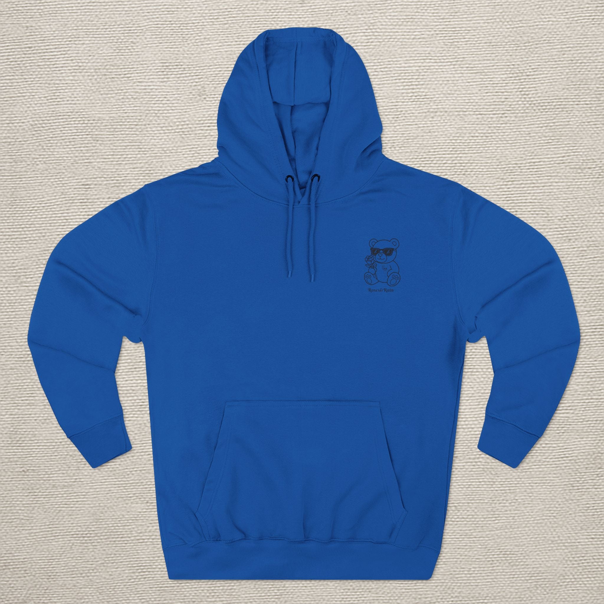 Crimson Bloom' Bear Graphic Fleece Hoodie